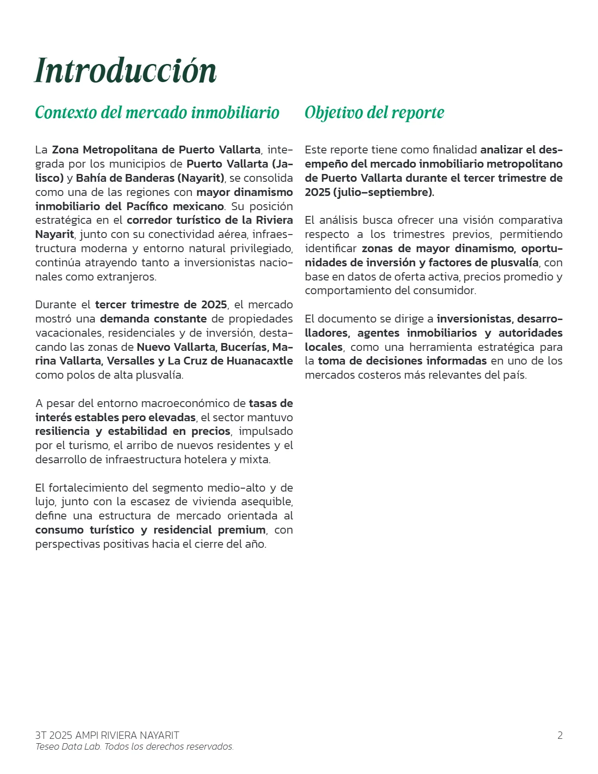 Análisis del Mercado Inmobiliario de la ZM de Puerto Vallarta (3T 2025) — página 2
